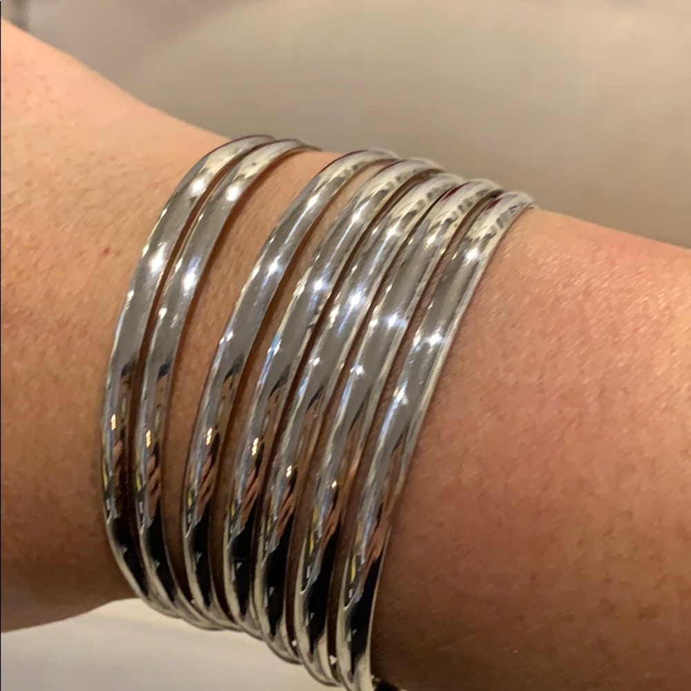 Silver (6) bangles bracelet